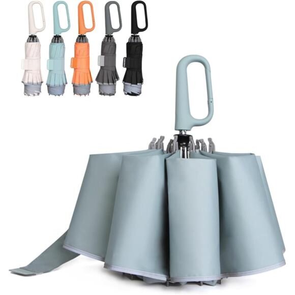 Windproof Reverse Folding Travel Umbrella Compact Automatic Car Rain Umbrella - Picture 1 of 7